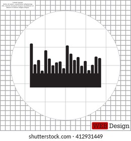 Vector sound wave. Audio equalizer technology, pulse musical. Vector illustration