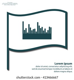 Vector sound wave. Audio equalizer technology, pulse musical. Vector illustration