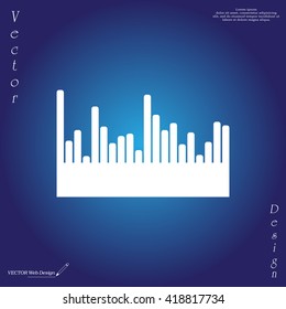 Vector sound wave. Audio equalizer technology, pulse musical. Vector illustration