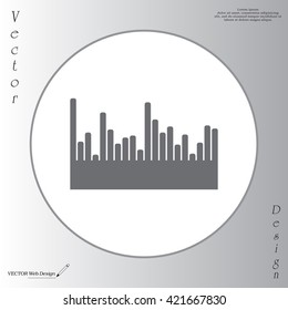Vector sound wave. Audio equalizer technology, pulse musical. Vector illustration