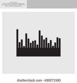 Vector sound wave. Audio equalizer technology, pulse musical. Vector illustration