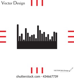Vector sound wave. Audio equalizer technology, pulse musical. Vector illustration