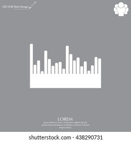 Vector sound wave. Audio equalizer technology, pulse musical. Vector illustration