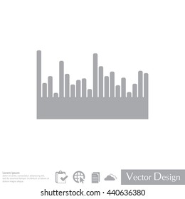 Vector sound wave. Audio equalizer technology, pulse musical. Vector illustration
