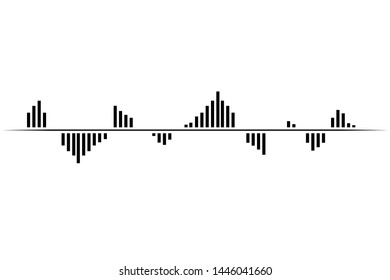 Vector sound wave. Audio Player. Audio equalizer technology, pulse musical.  Black digital radio musical wave. 