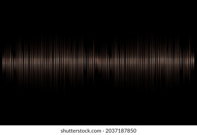 Ola de sonido vectorial. Símbolo de pista de audio, grabación de conversación. Papel de lujo para smartphone y computadora. Elemento gráfico para el sitio web. Ilustración vectorial plana aislada en el fondo negro
