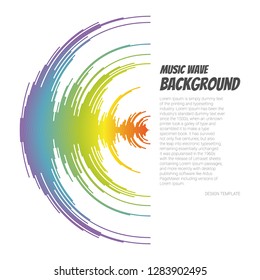 Vector Sound wave background. Rainbow Music logo