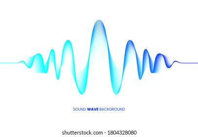 Vector sound wave background. Voice and sound recognition concept. White background. Stock vector illustration in high-tech style.