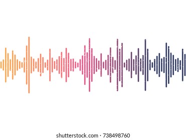 Vector sound wave. Colorful dynamic visual effect. Vector illustration.