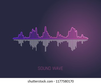 Ola de sonido vectorial. Olas de sonido coloridas para fiestas, DJ, pub, discotecas, discotecas. Tecnología de ecualizador de audio. Ilustración del vector