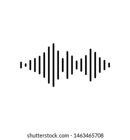 Vector sound wave icon, isolated on white background