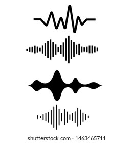 Vector sound wave icon,  isolated on white background