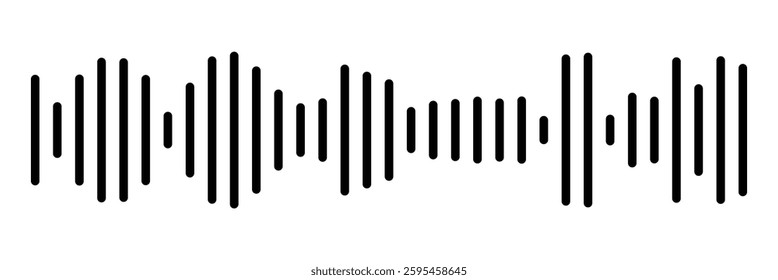 Vector sound wave icon on white background.