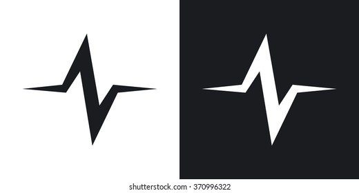 Vector sound wave icon. Two-tone version on black and white background