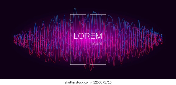 Vector sound wave oscillating. Abstract digital equalizer.