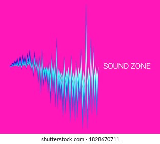 Vector sound wave oscillating background. Abstract electronic technology music poster. Modern audio equalizer, digital stereo vibrations, pulse recorde