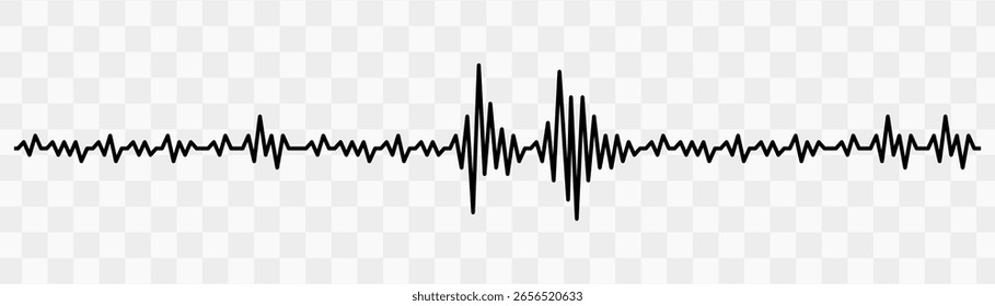 Vector sound wave spectrum. Display voice recording, podcast or music streaming, soundwave amplitude. Voice graph meter