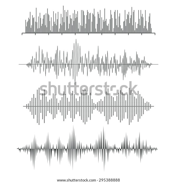 矢量声波形 音频均衡器技术 脉冲音乐 矢量插图库存矢量图 免版税