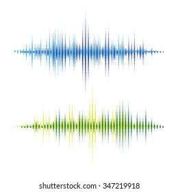 Vector Sound Waveforms. Colorful sound waves for party, DJ, pub, clubs, discos. Audio equalizer technology. Vector illustration