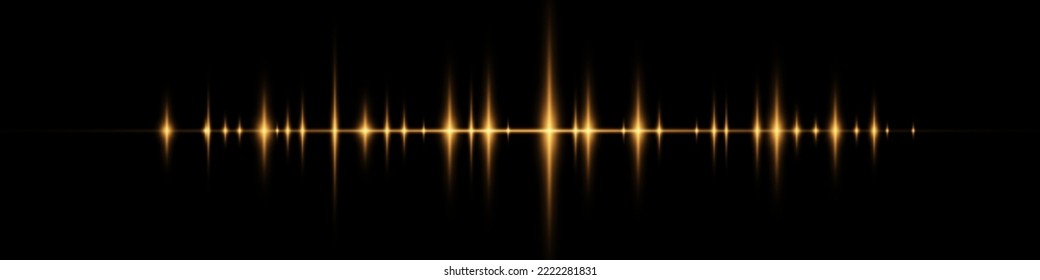 Vector sound waves. Abstract music pulse background. Waveform of the frequency and spectrum of the audio track.