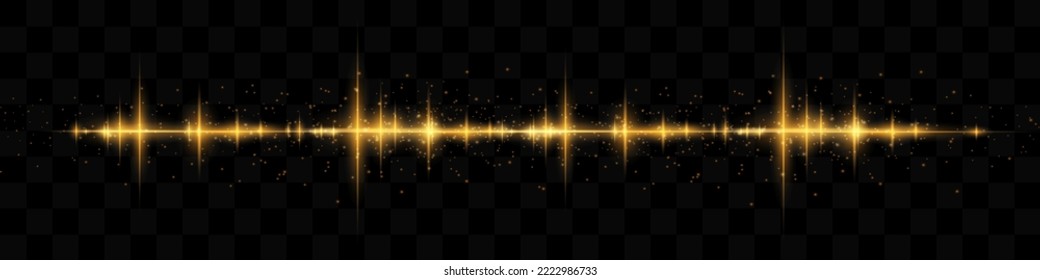Vector sound waves. Abstract music pulse background. Waveform of the frequency and spectrum of the audio track.