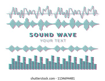 Vector sound waves. Audio equalizer technology vector