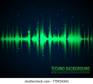Vector sound waves. Audio Player. Audio equalizer technology, pulse musical. Vector illustration
