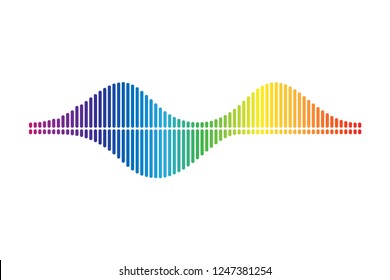 Vector sound waves dynamic colorful light flow for music concept background.