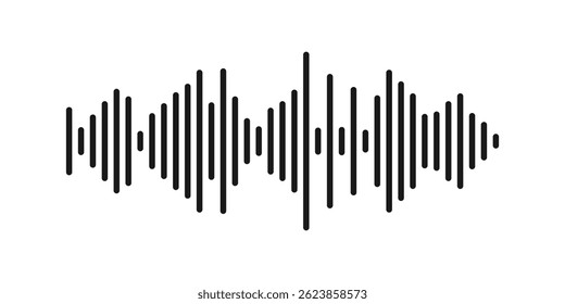 Ícones de ondas de som vetoriais. Ondas de áudio, ondas de rádio. Mensagem de voz, design de interface, ondas de som, diagrama de som