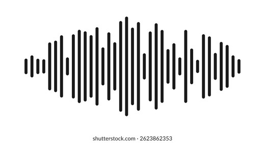 Iconos de ondas de sonido de Vector. Audio, ondas de radio. Mensaje de voz, diseño de interfaz, ondas de sonido, diagrama de sonido. Ilustración vectorial