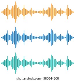 Vector sound waves. Music Digital Equalizer. Audio technology, musical pulse.