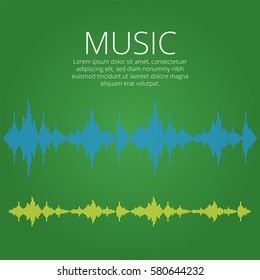 Vector sound waves. Music Digital Equalizer. Audio technology, musical pulse.