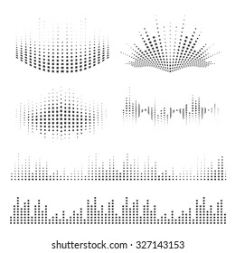 Vector sound waves set. Music elements for your design.