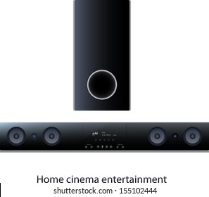 Vector Soundbar panel with subwoofer for home cinema