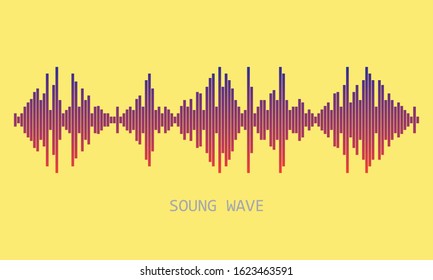 Vector soung wave logo. Colorful pulse music player. Audio equalizer element