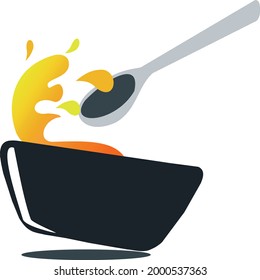vector of soup in a bowl, can be used as a brand