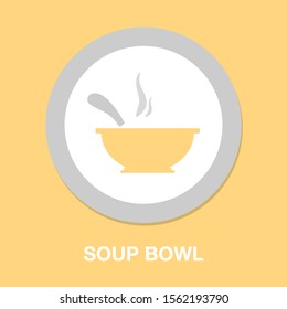 vector soup bowl illustration - restaurant meal plate