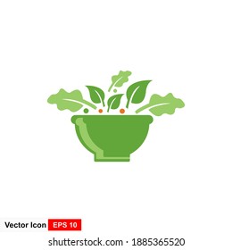 Vector soup bowl with vegetables, mushrooms on white background.