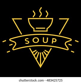 Vector Soup Icon with Linear Style