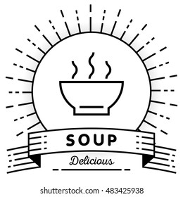 Vector Soup Icon with Linear Style