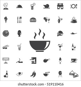 Vector soup Icon on the white background. restaurant set of icons