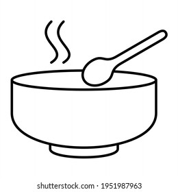 Diseño de iconos de esquema de sopa de vectores
