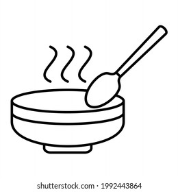 Vector Soup Outline Icon Design
