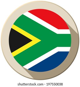Vector - South Africa Flag Button Icon Modern
