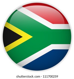 Vector - South Africa Flag Glossy Button