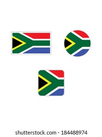 Vector South Africa Flag And Icon Set