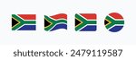 Vector South Africa flag. Set of South Africa Flags Collection. 
