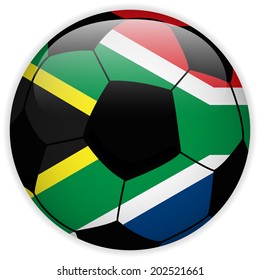 Vector - South Africa Flag with Soccer Ball Background