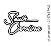 Vector South Carolina text typography design for tshirt hoodie baseball cap jacket and other uses vector