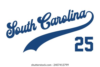 Vector South Carolina text typography design for tshirt hoodie baseball cap jacket and other uses vector